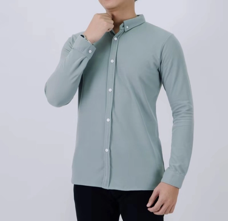 Product image MR DEE - Kemeja panjang pria pique mint S Mint