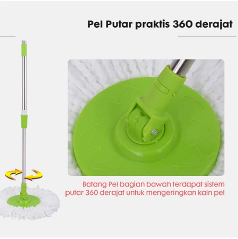 Product image UNIQSO STORE - MAGIC MOP ROTARY ALAT PEL Set Ember Alat Pel Praktis Minimalis Spin Mop Pel 360 Derajat Alat AT 1 UNIT HIJAU