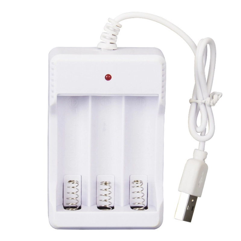 Product image KAHASIL - Desktop Charger Baterai Isi Ulang 3 Slot A2 A3 Rechargeable Kabel USB Casan Adaptor KMJ153 RANDOM