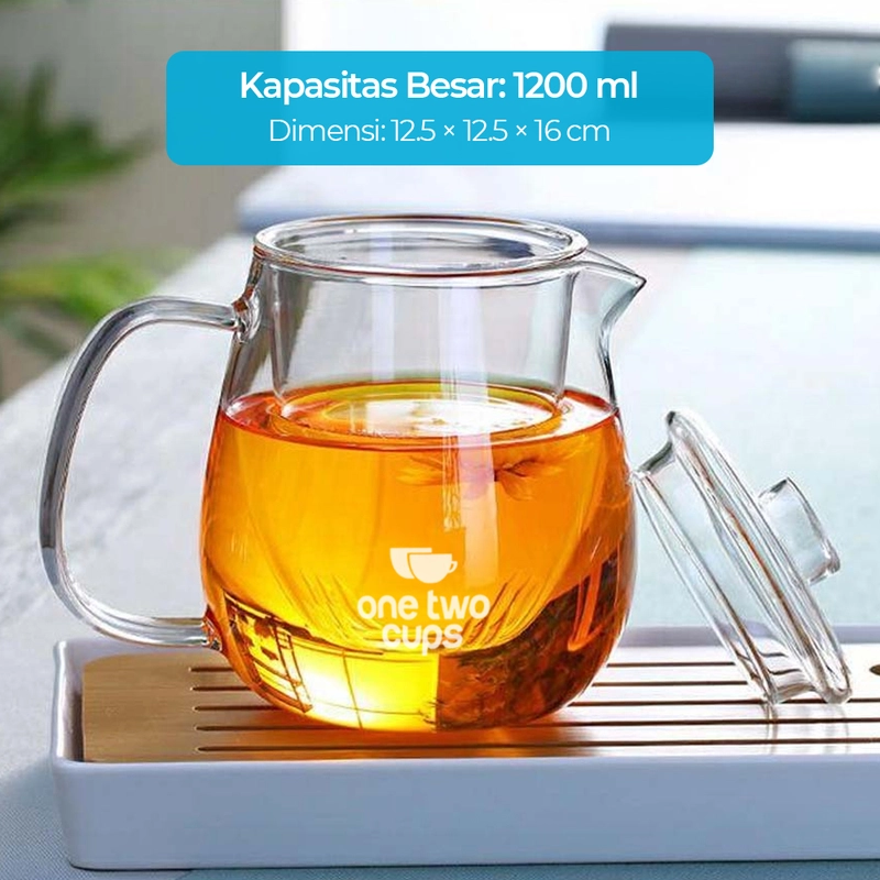 Product image RUMAH RAYA - (PO) Teko Pitcher Glass Japanese Style 1200ml - CV102 1200 ml Putih