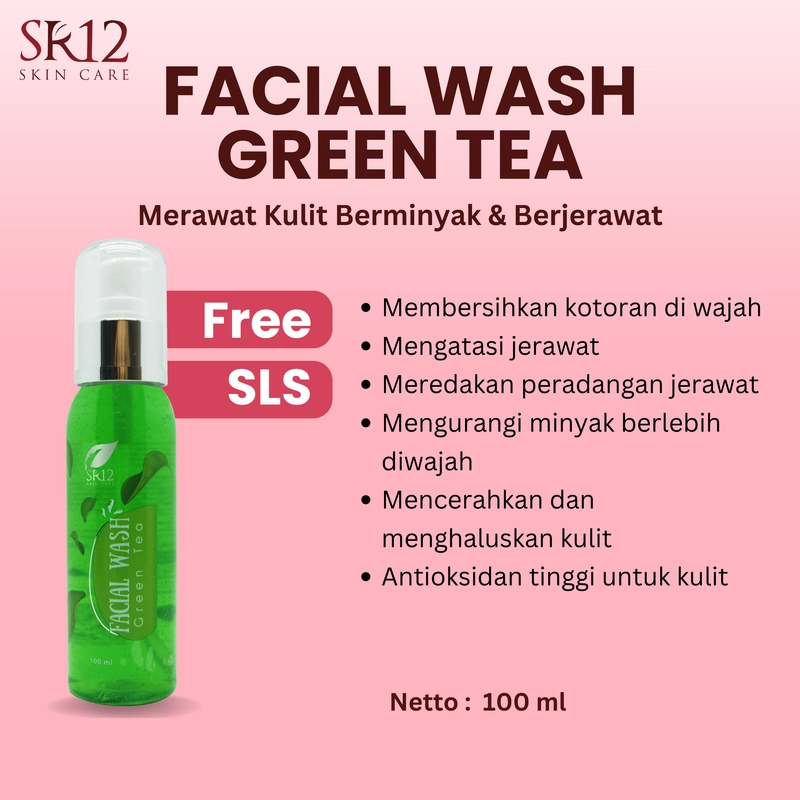 Product image SR12 Jawa Barat - SR12 Facial Wash Greentea Mengatasi Kulit Berminyak Berjerawat 100 ml facial wash greentea