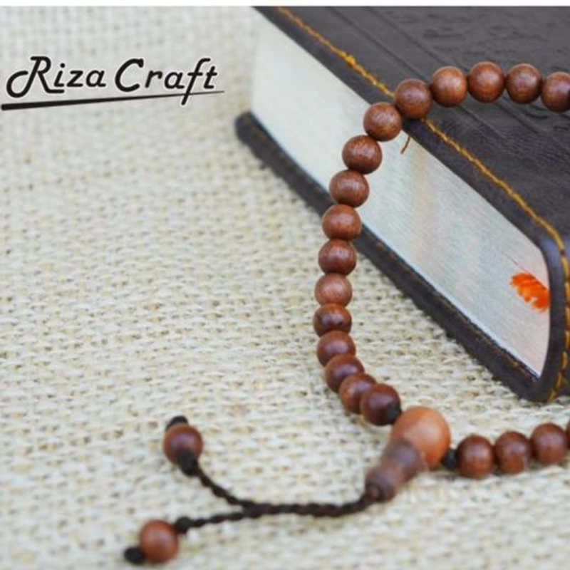 Product image Riza Craft - Gelang Tasbih 33 Butir Kayu Stigi Santigi Laut ASLI Natural Original Pria Wanita Standard Coklat