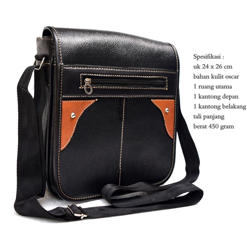 Product image Lanc Fashion - Shoulder bag Tas Pria Kulit Kasual Oscar Ellie warna hitam