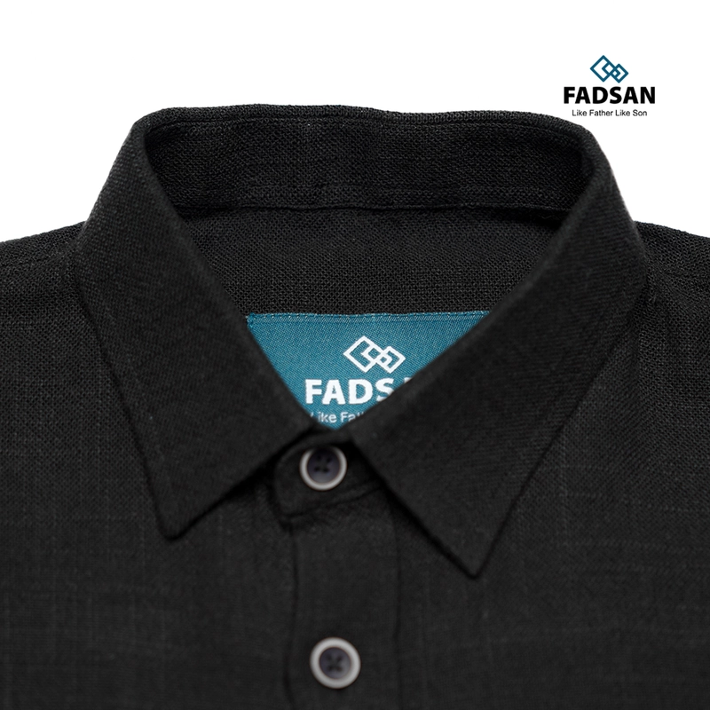 Product image FADSAN - Kemeja Katun Lengan Pendek Ayah Anak Warna Black - Ryu Series SIZE ANAK XS RYU BLACK