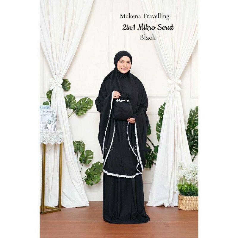 Product image BELI 2 GRATIS 1Mukena Travel 2 In 1 L Hitam