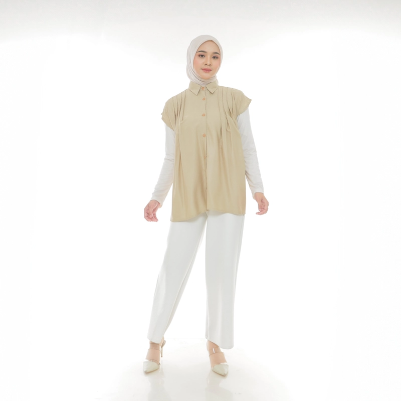 Product image Sseolshop - SELA top Kemeja Wanita Rayon Twill Terbaru Korean Blouse JUMBO L Hitam