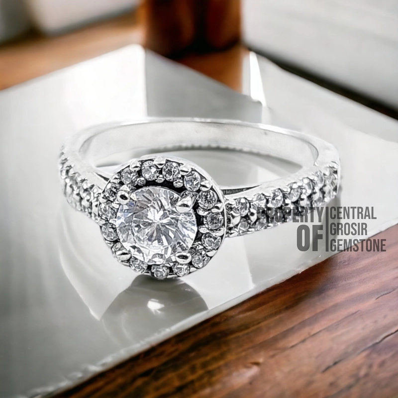 Product image CENTRAL GROSIR GEMSTONE - Cincin Wanita Korea Silver 925 Ring Perak Mewah Cantik Modis Modern 6 Silver