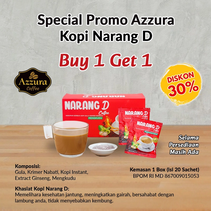 Product image Madu Azzura - Narang D Coffee (Buy 1 Get 1) 350gr / pcs Coffee