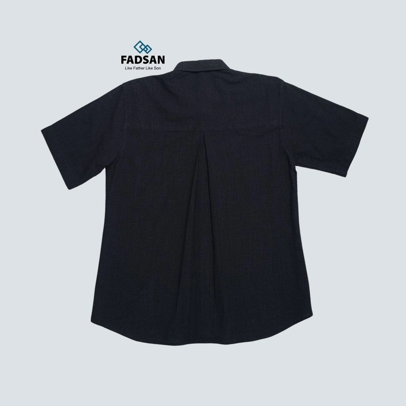 Product image FADSAN - Kemeja Katun Lengan Pendek Ayah Anak Warna Black - Ryu Series SIZE ANAK XS RYU BLACK