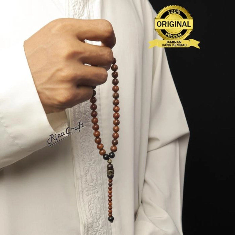 Product image Riza Craft - Tasbih Kayu Kokka Kaukah Kokkah ASLI Arab Turki Mesir 33 Butir Mewah Elegan Pria Wanita Standard Coklat