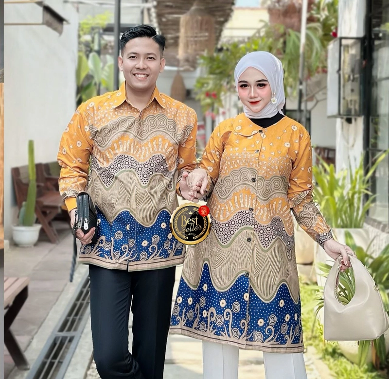 Product image Kois Batik - Batik keluarga couplen tunik dan kemeja terbaru motif adinda M Kemeja adinda 01