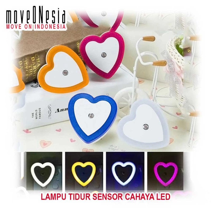 Product image Moveonesia - Lampu Tidur Sensor Cahaya LED Otomatis Automatic LED Sensor Night Light LAMPU TIDUR LOVE RANDOM