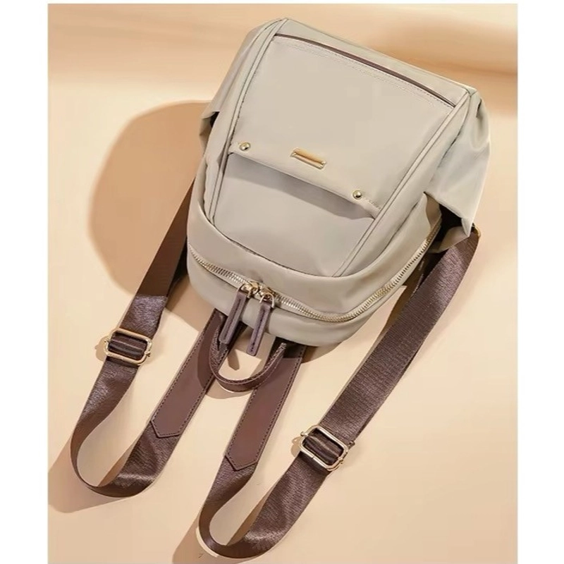 Product image CBL - Ransel MIA - Tas Ransel Backpack Wanita Waterproof Bahan Nilon Simple Premium Untuk Formal Atau Info Small-Medium Cream