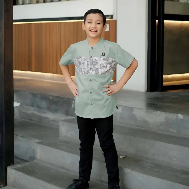 Product image Kois Batik - Baju koko coupelen ayah dan anak terbaru boleh dipisah ya kak motif kausar M Kausar anak sage