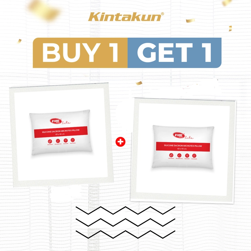 Product image Kintakun - BUY one GET one Bantal Kintakun Lite Microfiber Dacron Lembut & Tahan Lama 40 x 60 Bantal 2 Pcs