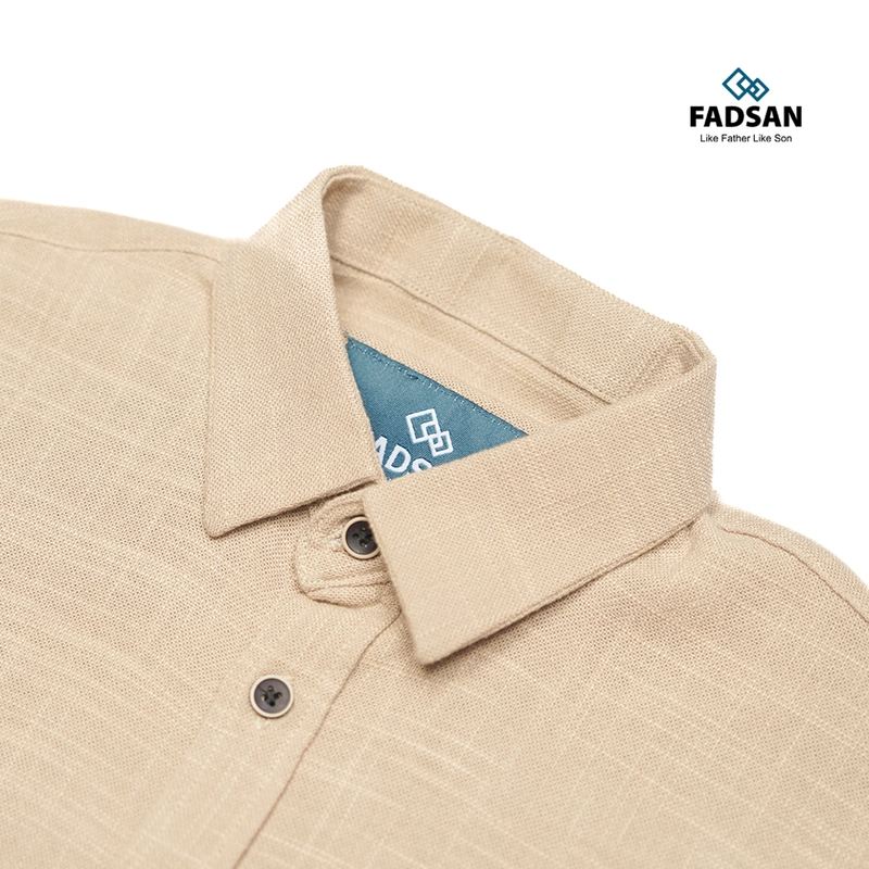 Product image FADSAN - Kemeja Gaya Casual Polos Couple Ayah Anak Warna Sand - Ryu Series SIZE ANAK XS RYU SAND