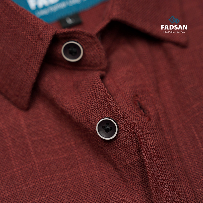 Product image FADSAN - Baju Kemeja Polos Couple Ayah Anak Warna Burgundy - Ryu Series SIZE ANAK XS RYU BURGUNDY