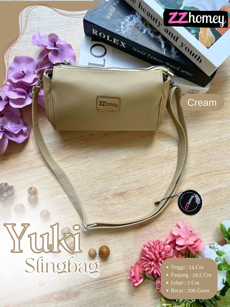 Product image Fashopid - ZZHOMEY TAS SELEMPANG WANITA YUKI BAG READY WARNA CREAM