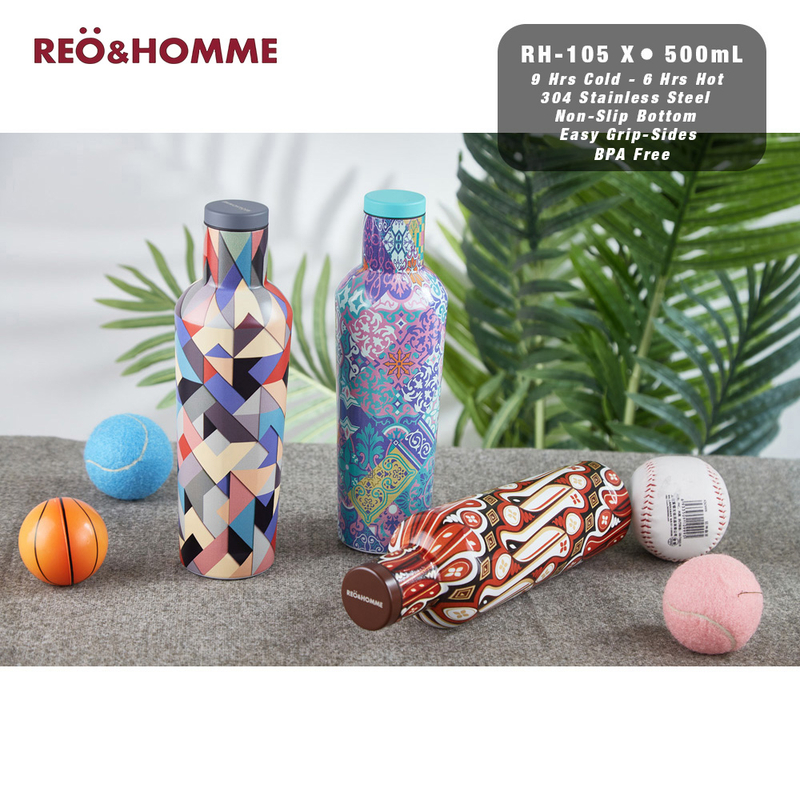 Product image Reo&Homme Tumbler Motif Batik 500 ML Ergonomis Non Slip Bottom RH-105 Panas Dingin 12 Jam Minum P 500 Batik Parang