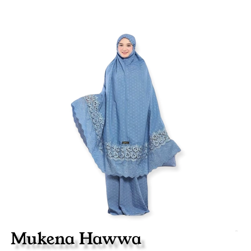 Product image Mukna Dewasa Hawwa Katun Paris Premium All Size Biru