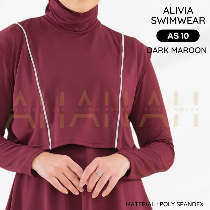 Product image Alivia House - ALIVIA SWIMWEAR 10 Baju Renang Muslimah Baju renang wanita Pakaian Renang Wanita S Dark Maroon