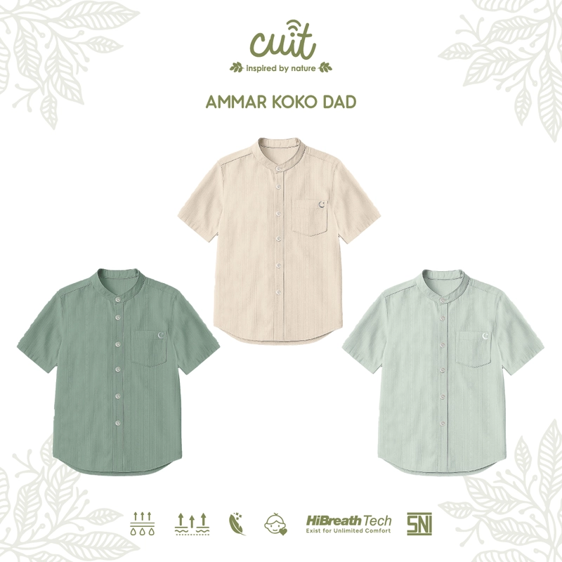 Product image Kintakun Baby - [RAYA SERIES] Cuit Ammar Baju Koko Pria Baju Koko Dad Baju Muslim Pria All Size Deep Pine