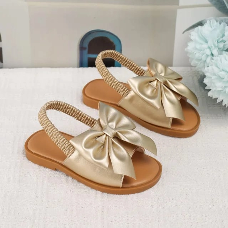 Product image Kawanian - Sendal Anak Perempuan Model Pita Karet Belakang 26 Gold
