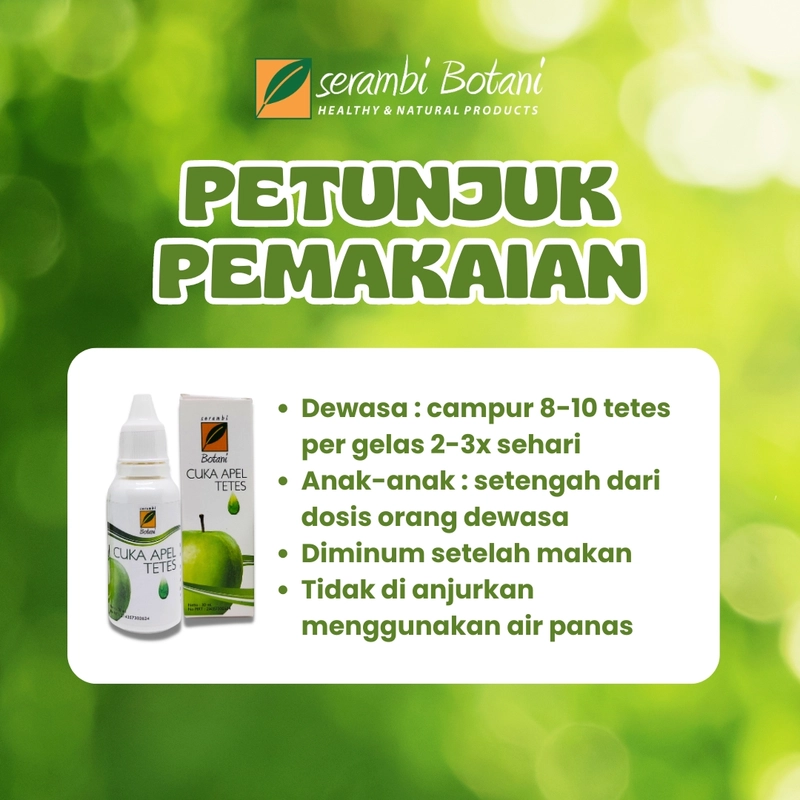 Product image SERAMBI BOTANI - Cuka Apel Tetes - Obat Kolesterol dan Asam Urat 30ml Cuka Apel Tetes