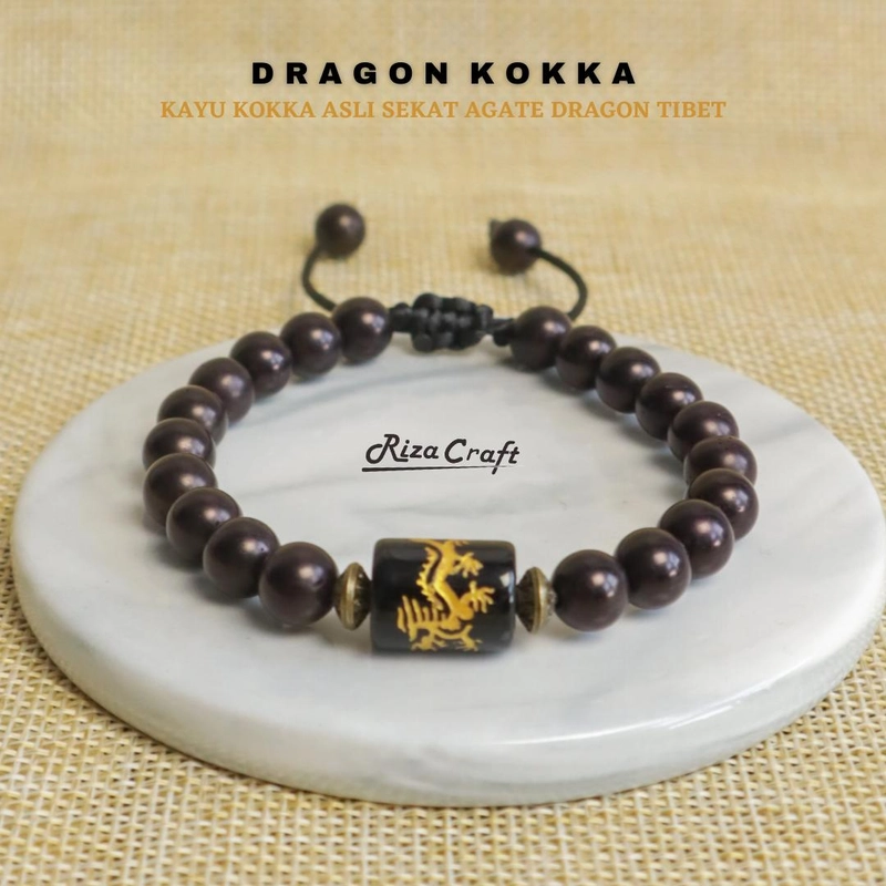 Product image Riza Craft - Gelang Kesehatan Kayu Kokka Kaukah Kokkah ASLI Turki Arab Mekah Pria Wanita Standard Hitam