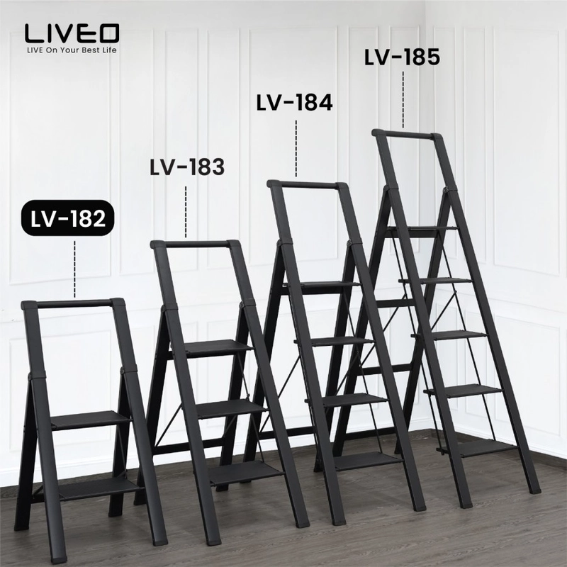 Product image Liveo - Tangga Rumahan Lipat Alumunium LIVEO LV-182 / Ladder 2 Step 5000 black