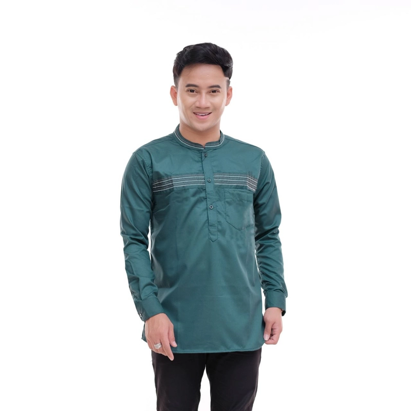 Product image Kois Batik - Baju Koko Pria Dewasa Lengam Panjanh Terbaru Elegan Motif ardan M Koko ardan hijau