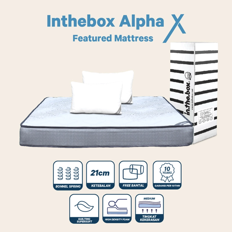 Product image INTHEBOX - Kasur ALPHA X Ukuran 200x200 (Super King) F388AX-MT2P-200NTR 200x200 Putih