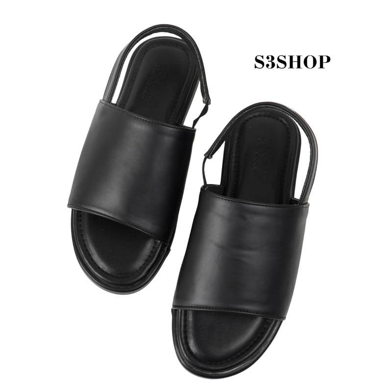 S3SHOP - Sandal Diara S3shop Sendal Wanita Premium Karet Flat Cewek Perempuan 39 Black