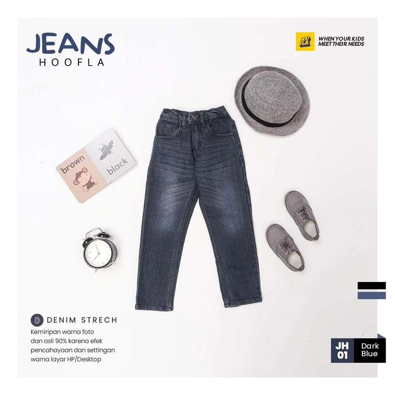 Product image Hoofla - celana jeans anak laki laki panjang denim strech (JH) XXL dark blue