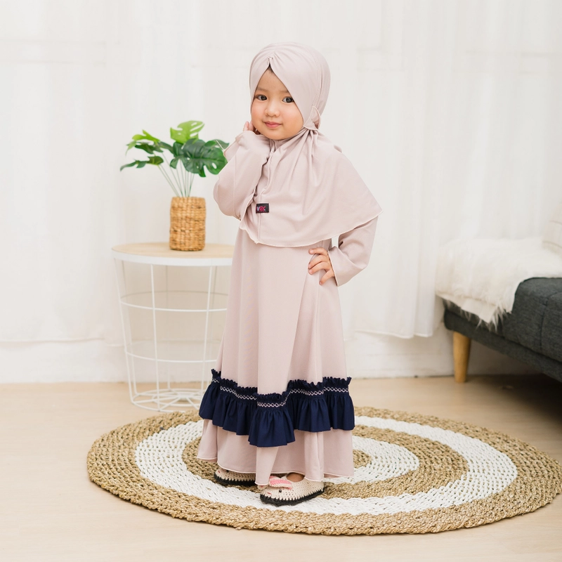 Product image Kakakeyza official - Gamis anak hijab kerut untuk anak usia 1 sd 7 tahun XS 001