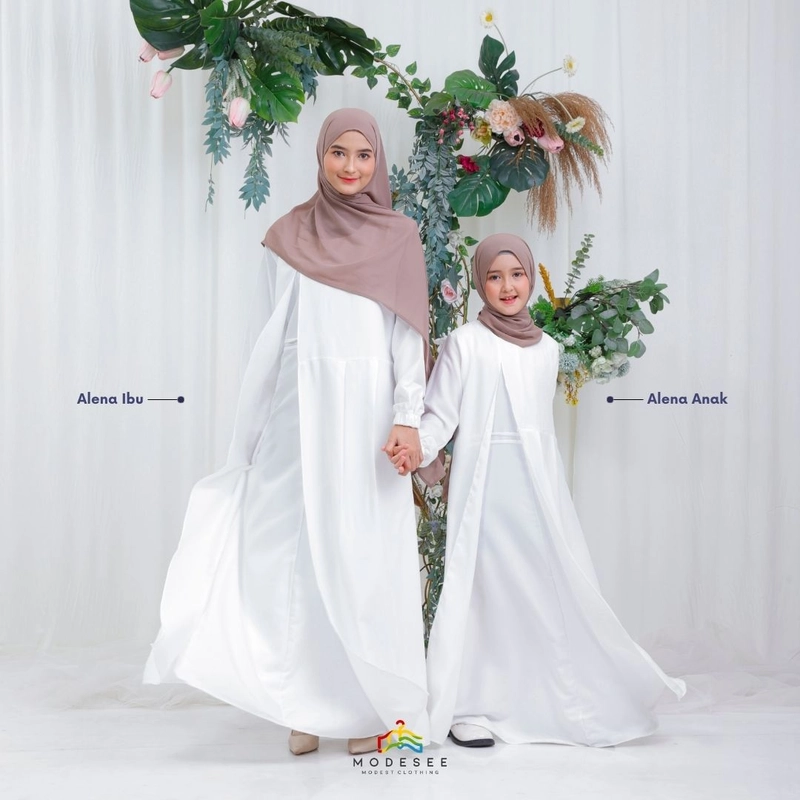 Product image Modesee - Dress Couple Alena Ibu Anak BW Anak-S Broken White