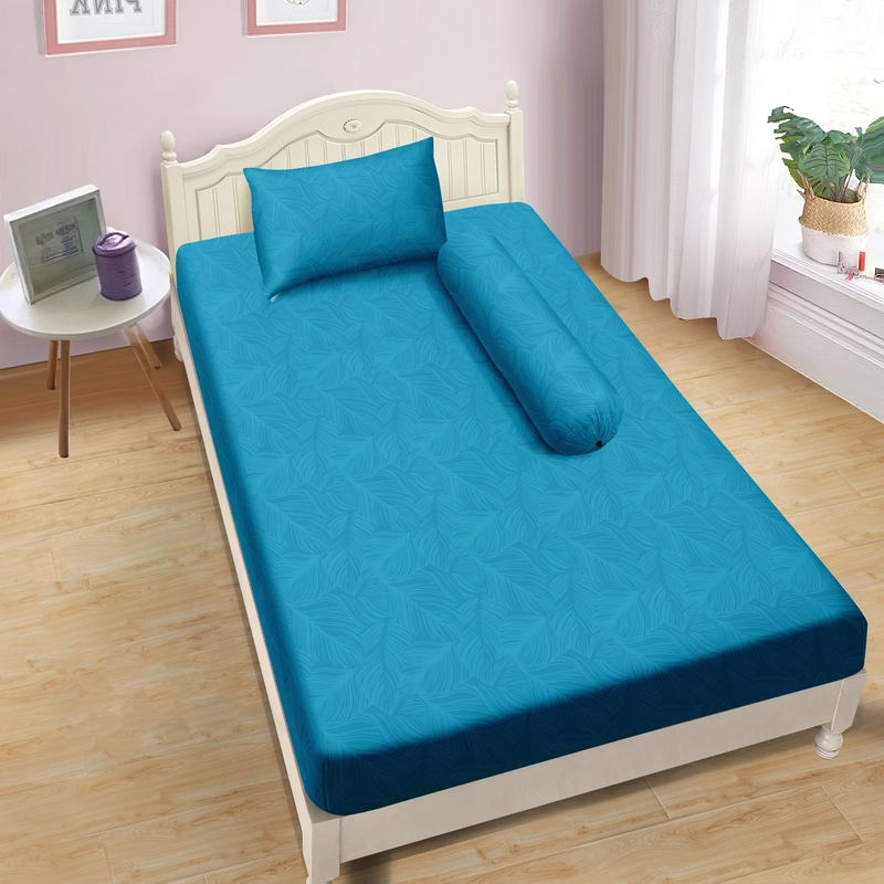 Product image LADY ROSE OFFICIAL - Aloha Max x Ayu Ting Ting Sprei Emboss Hawaian Blue 90x200x25 Single 90