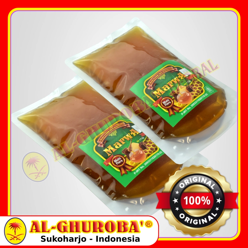 Product image Al-Ghuroba Herbal - Marwa Madu Murni Asli Multiflora 1Kg Al-Ghuroba BPOM MD Halal MUI 1kg Refill