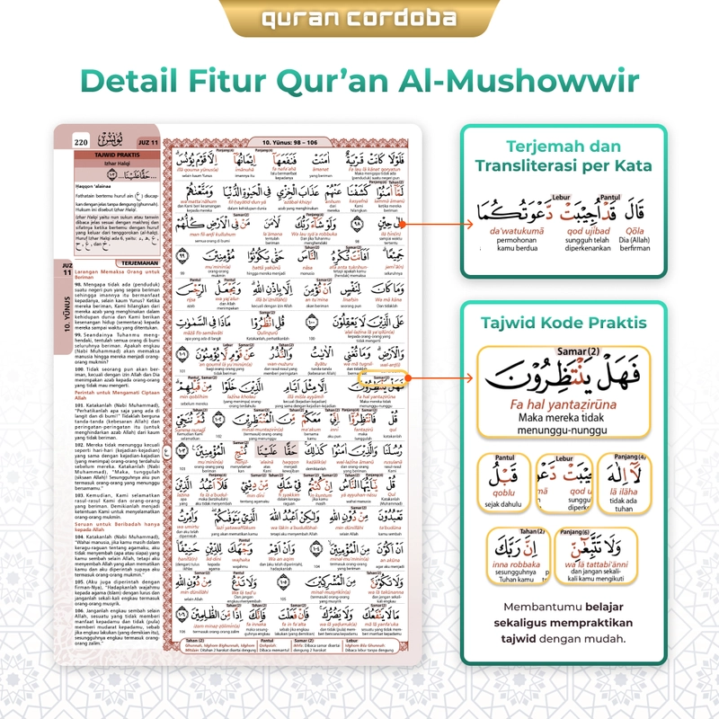 Product image Cordoba - Al Quran PER KATA AL MUSHAWWIR Terjemah besar A4 Random
