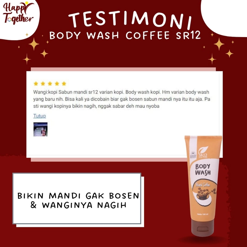 Product image SR12 Body Wash Black Cofffe Mencerahkan Dan Memudarkan Noda Hitam 100 ml Body Wash Black Coffee