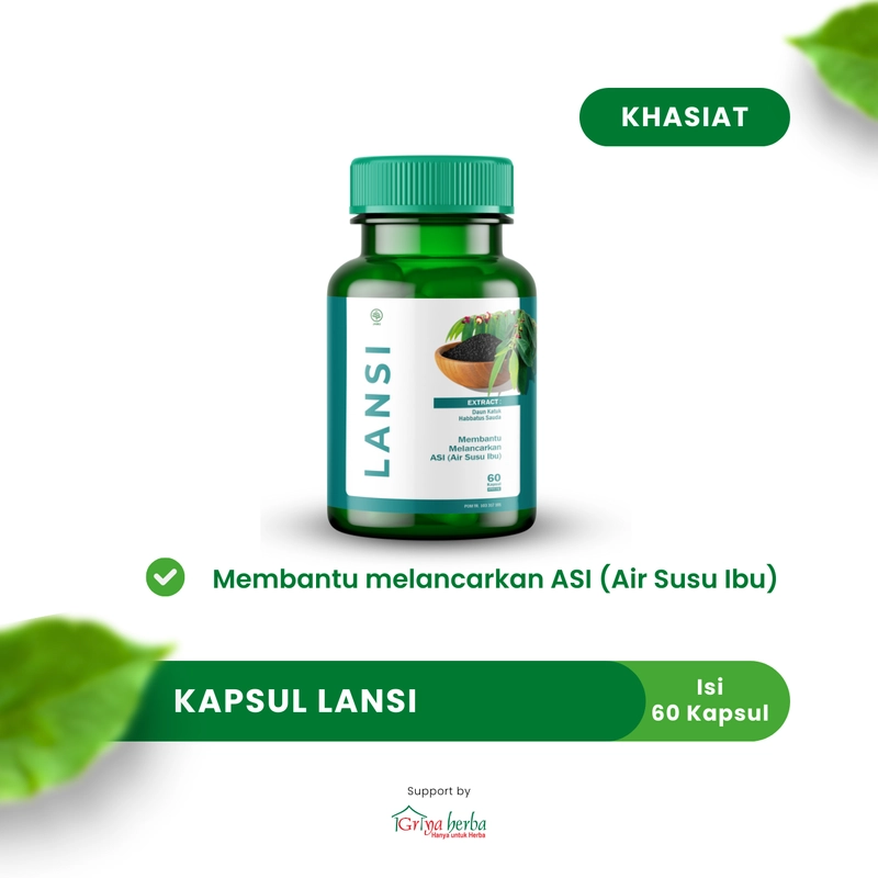 Product image Griya Herba - Lansi Obat Herbal Membantu Melancarkan ASI Booster Halal BPOM 60 Kapsul Original