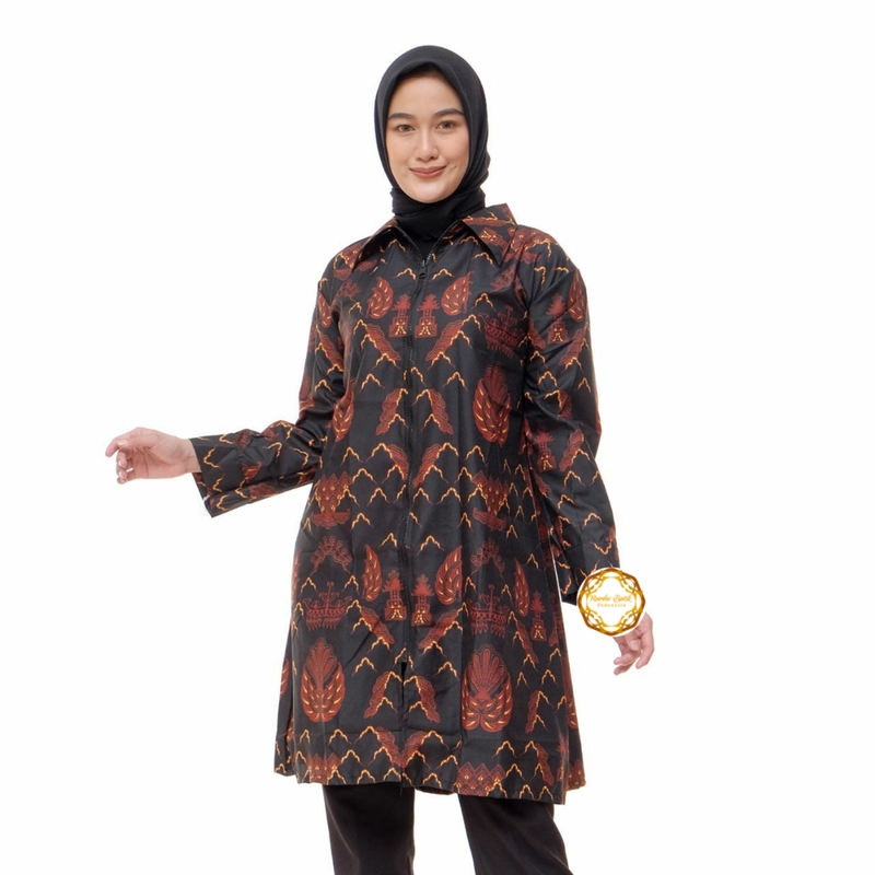 Product image Tunik Zipper - Batik Wanita Unggul Jaya Bahan Halus Tebal dan Anti Luntur - TU5 XXL TF