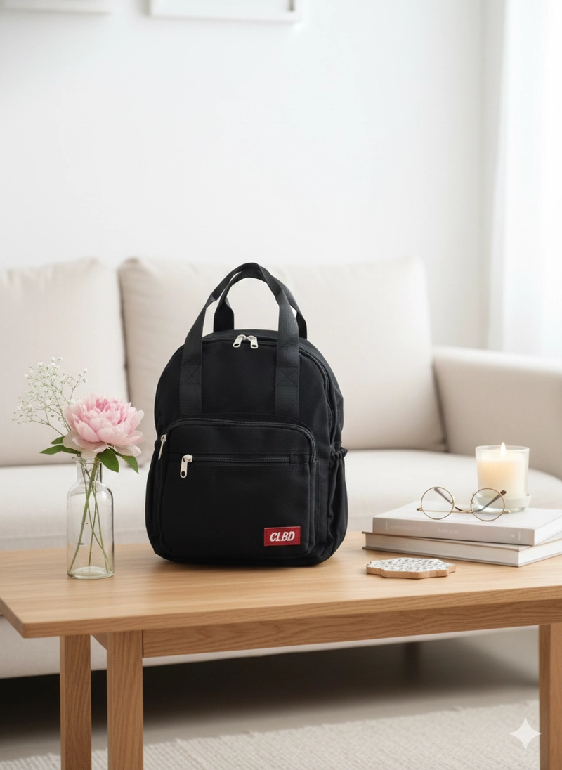 Product image CBL - Ransel CLBD - Tas Ransel Backpack Wanita CLBD Bahan Kanvas Muat Laptop Untuk Sekolah Kuliah Medium Hitam