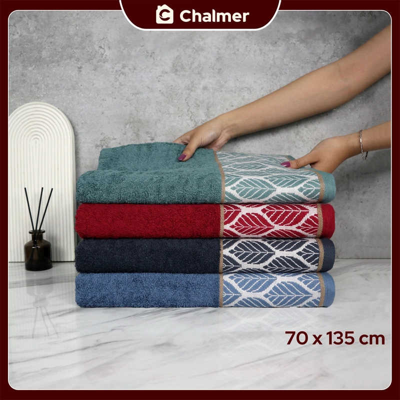 Product image Chalmer - Handuk Mandi Chalmer 70 x 135 cm Motif Lifolla Handuk Mandi Dewasa Ukuran Besar 70 x 135 cm Marun