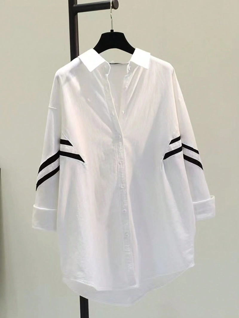 Product image Sseolshop - Aqsa Atasan Kemeja Blouse Wanita Polos Model Oversize / Kemeja Putih Wanita Rayon twiil L Bw