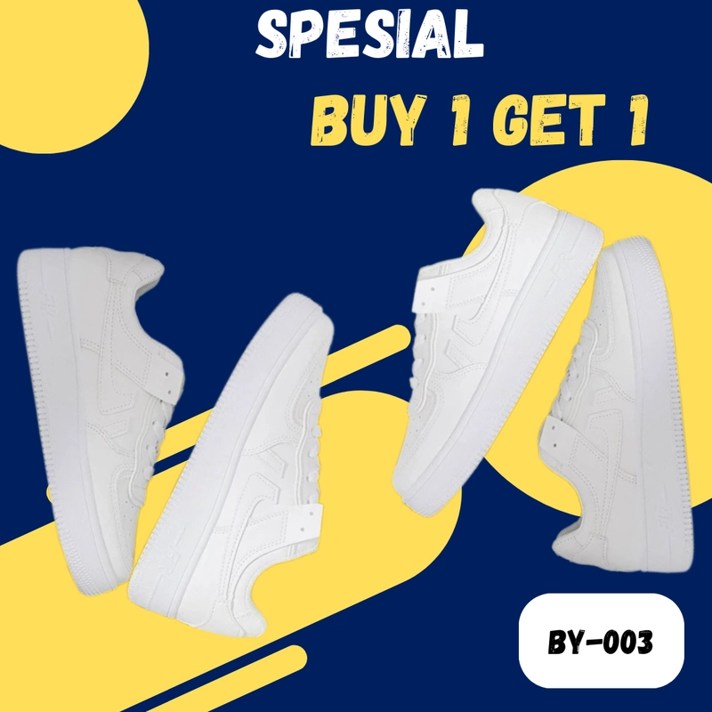 Product image Koekita - Spesial Buy 1 Get 1 Sepatu Kets Sneakers Pria Dan Wanita New Trendy Daily Fashion BY-03 41 PUTIH
