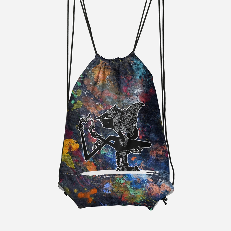 Product image Dewani - Stringbag Full Print ST-WYG-01 Tas Serut Seri Wayang 34x45 hitam