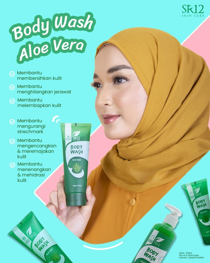 Product image SR12 Body Wash Aloevera Mencerahkan Dan Mengatasi Jerawat 100 ml Body Wash Aloevera