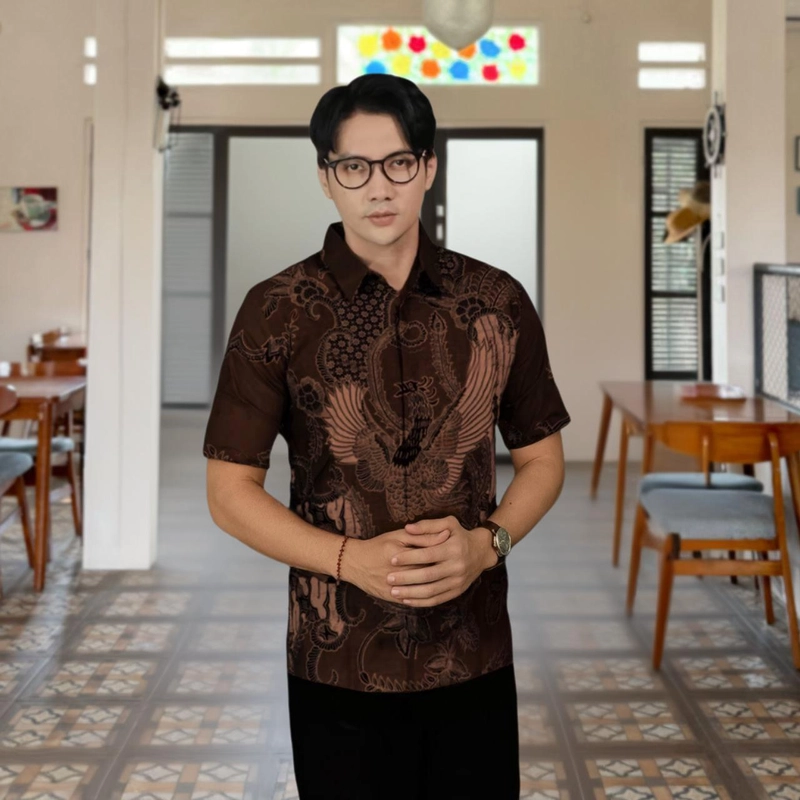 Product image Kois Batik - Kemeja batik pria terbaru motif soang mahogany M Hem soang mahogany