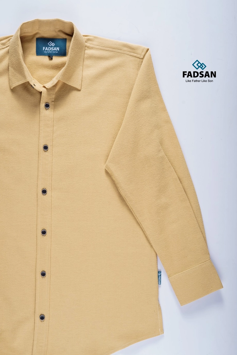 Product image FADSAN - Koko Muslim Polos Lengan Panjang Couple Ayah dan Anak Warna Yellow Grind - Grit Series SIZE ANAK XS GRIT YELLOW GRIND
